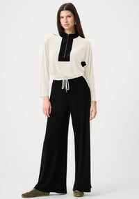 JOSEPH RIBKOFF SILKY KNIT COLOR BLOCK TOP