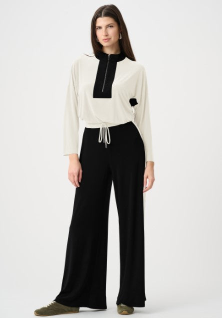 JOSEPH RIBKOFF SILKY KNIT COLOR BLOCK TOP