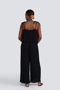 PLEATED JUMPSUIT WITH TIE STRAPS