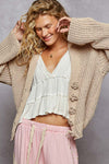 POL CARDIGAN FLWER BTNS
