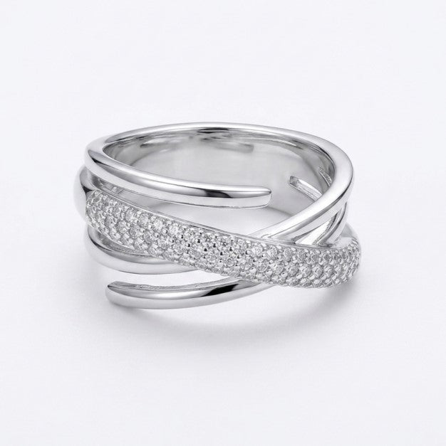 EVERSHINE RING NARROW CRISS CROSS