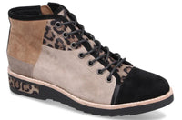 DJANGO & JULIETTE LACE UP CAP TOE MIXED BOOTIE