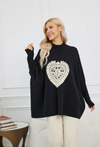 ORANGE PULLOVER LACE HEART