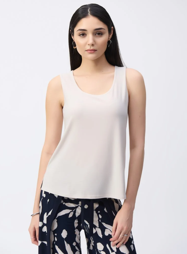 JOSEPH RIBKOFF SILK KNIT SCOOP NECK CAMI