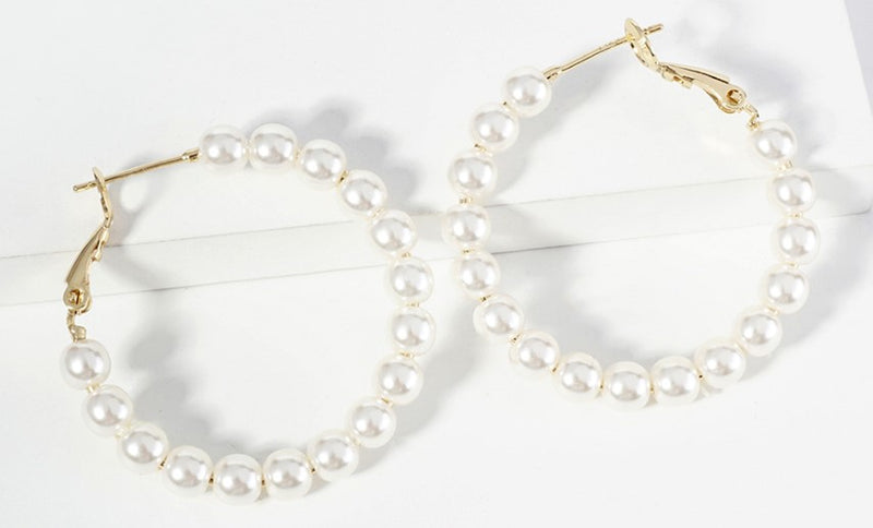 WONA EARR PEARL BEADED HOOP