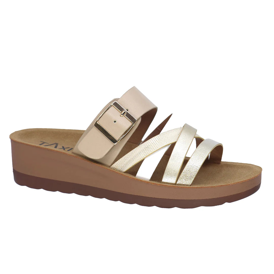 TAXI SANDAL MULTI STRP WEDGE