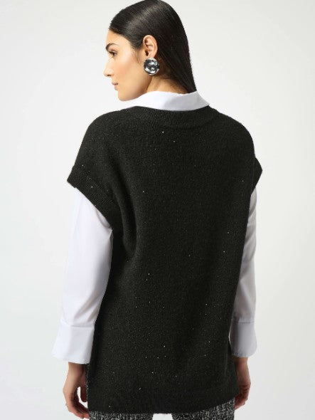 JOSEPH RIBKOFF KNIT SLEEVELESS SEQUIN TOP