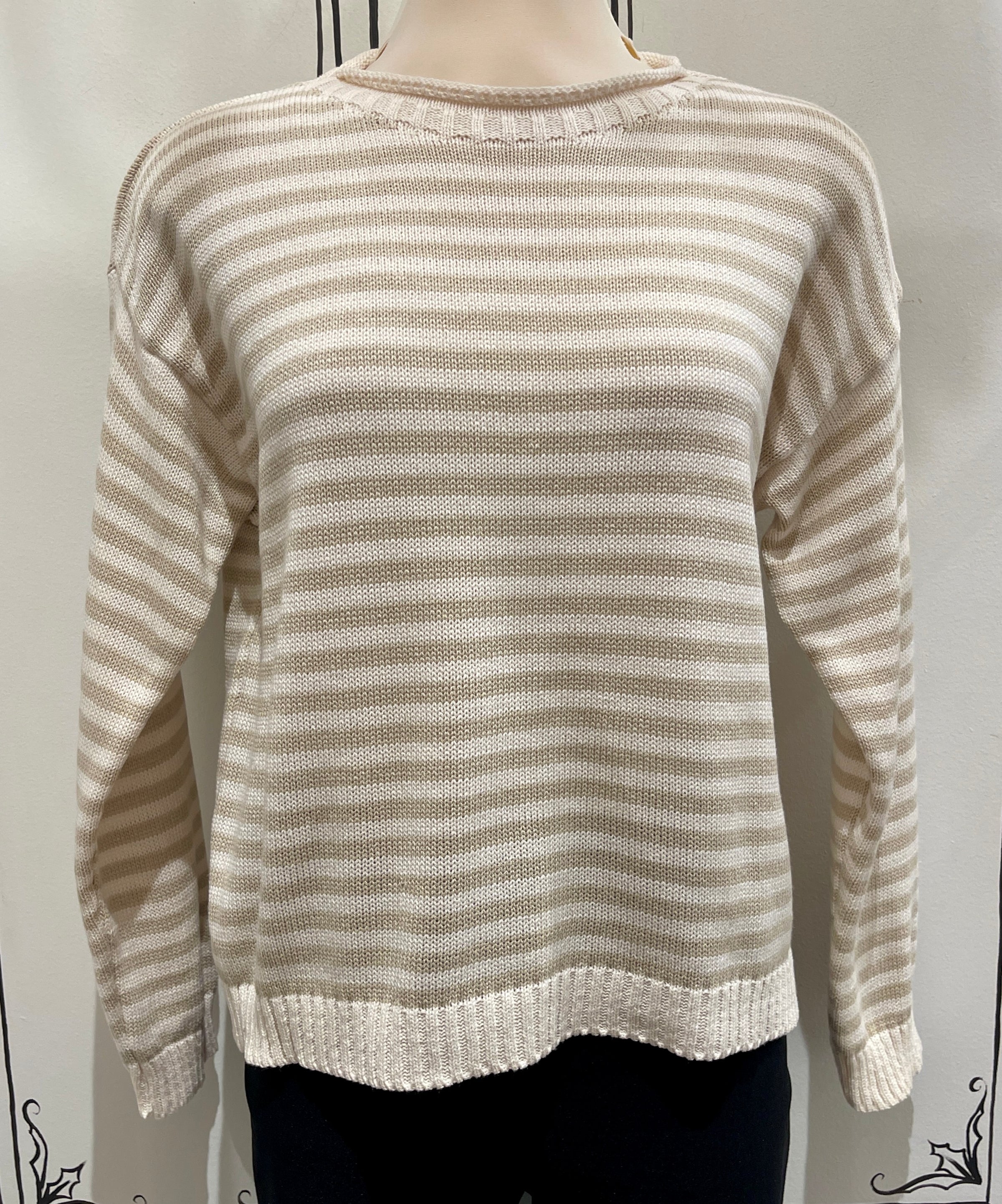 PULLOVER STRIPE LONG SLEEVE TOP