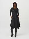 JOSEPH RIBKOFF SILKY KNIT HANDKERCHIEF HEM DRESS