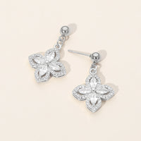 WON EARRING CZ CRYST FLWR