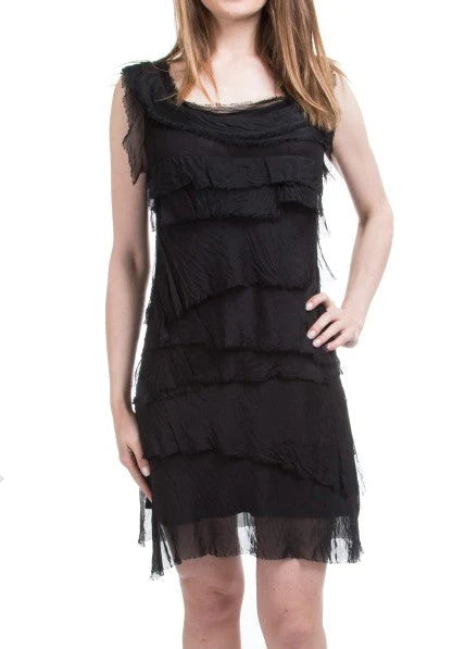 SILK RUFFLE SHORT DRESS