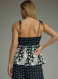 POLKA DOT SELF TIE TOP