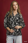 UM BLOUSE 2TONE FLORAL