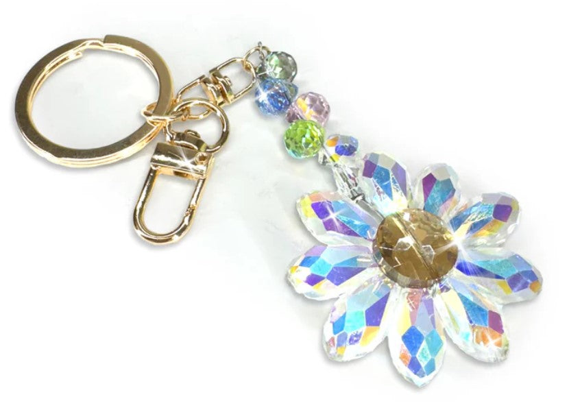 JACQUELINE KENT FLOWER POWER CRYSTAL KEYCHAIN