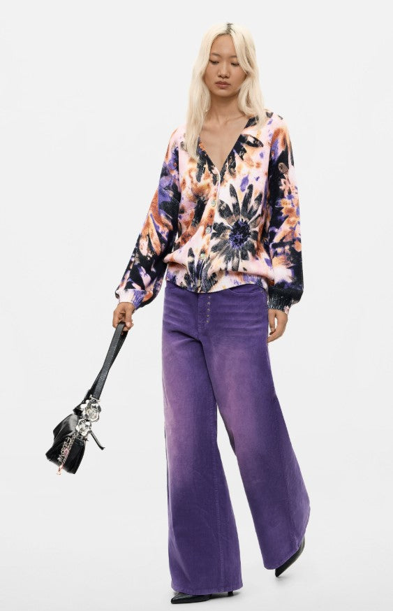 DESIGUAL V NECK FRONT BUTTON CARDIGAN
