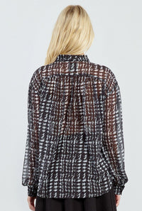 MOLLY BLOUSE BLK PLAID