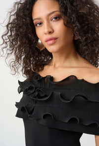 JOSEPH RIBKOFF SILKY KNIT OFF THE SHOULDER TOP