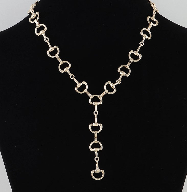 POLISHED HORSEBIT CHAIN DROP NECKLACE