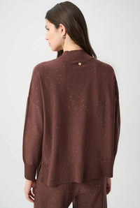 RIBKOFF SWEATER SEQUIN MOCK NECK