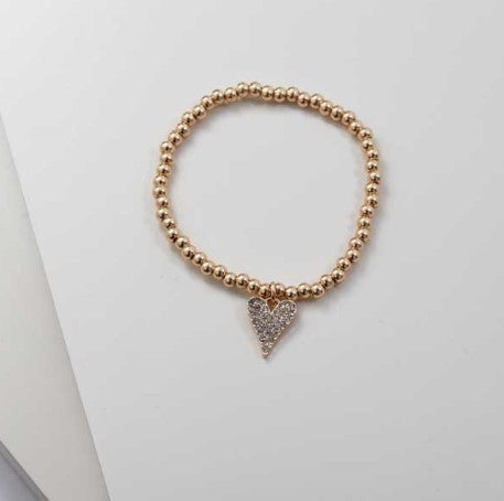 MERX BRACL BEAD STYLE WITH JEWELED HRT