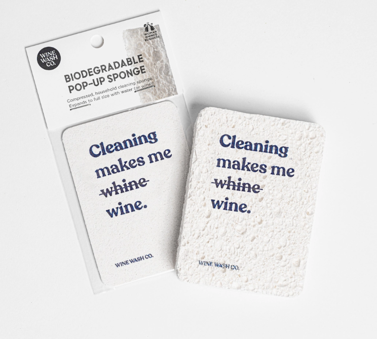 WINE WASH CO. BIODEGRADABLE POP UP SPONGE