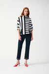 JOSEPH RIBKOFF JACQUARD STRIPE PULLOVER SWEATER