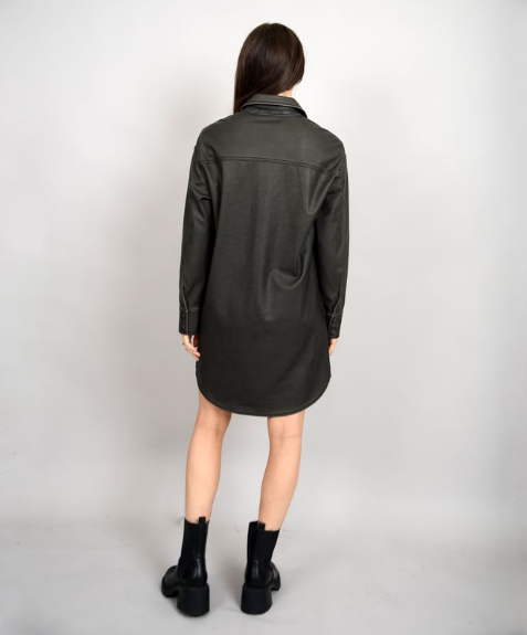 RD FAUX LEATHER BUTTON UP JACKET/DRESS