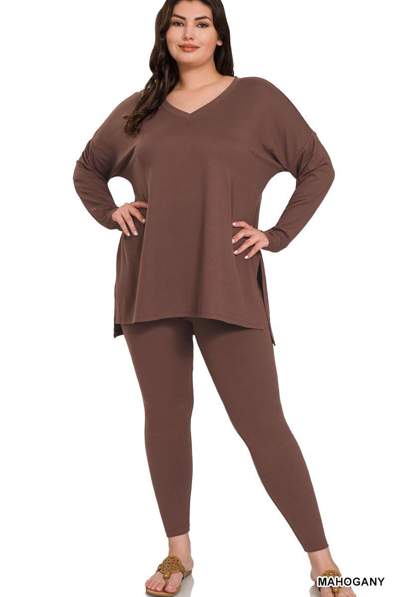 LOUNGESET VNECK TOP WITH LEGGINGS