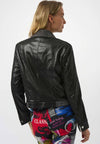 JOSEPH RIBKOFF FOILED FAUX SUEDE FITTED JACKET