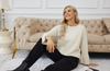 ORANGE TOP KNIT W PEARL SLV