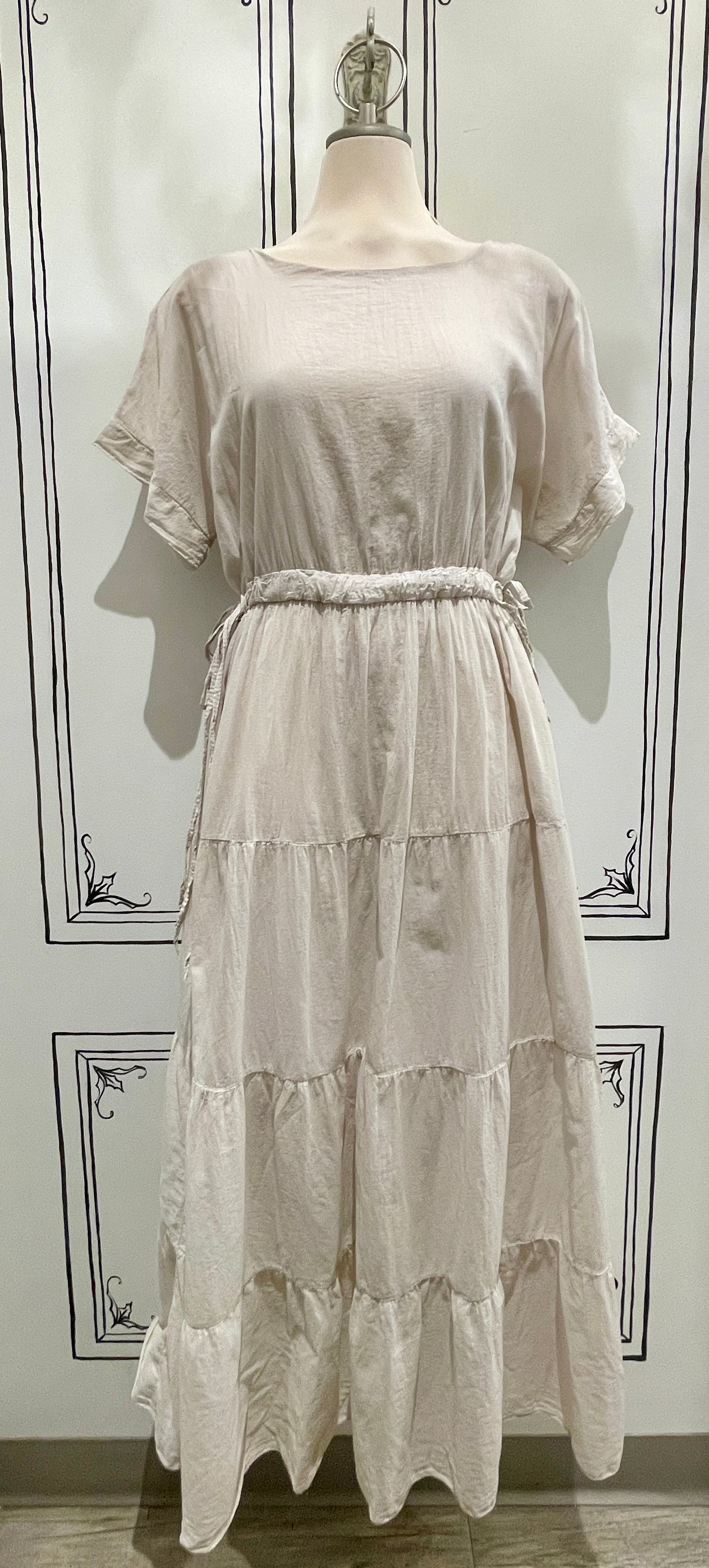 SHORT SLEEVE DRESS WITH TIES