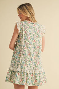 &MERCI DRESS RUFFLE TRIM MINI