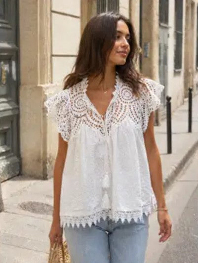 EMBROIDERED COTTON TOP