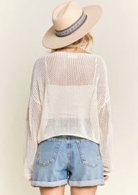 LOOSE KNIT SWEATER W HEARTS