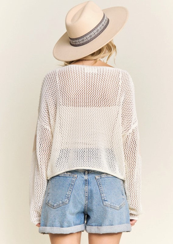 LOOSE KNIT SWEATER W HEARTS