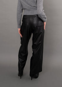 RD PANT WIDE LEG PLEAT FAUX LEATHER