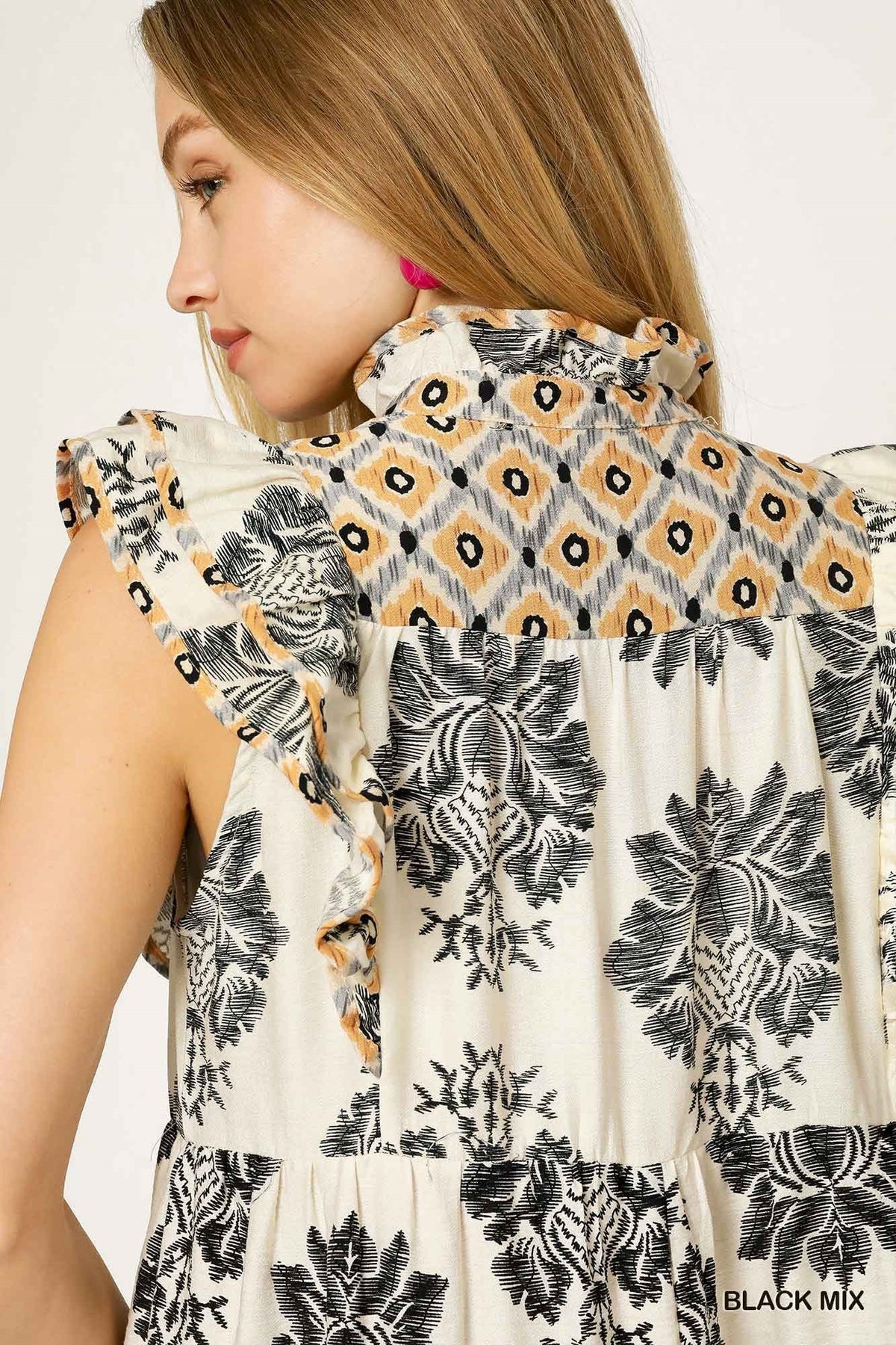 UM DRESS MIX PRINT MIDI