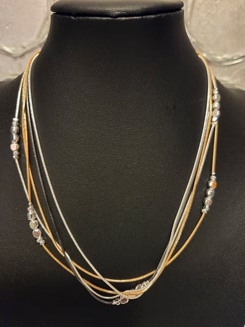 MULTI STRAND METAL NECKLACE