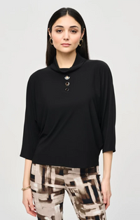 JOSEPH RIBKOFF SILKY KNIT BOXY TOP