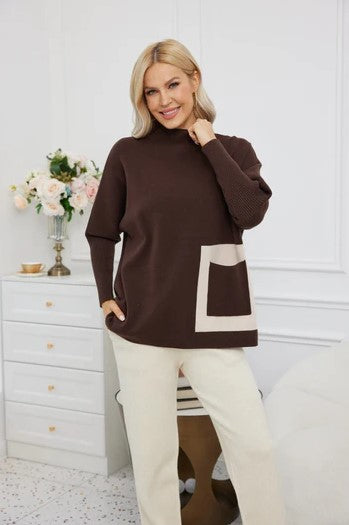 ORANGE SWEATER SQUARE DETAIL