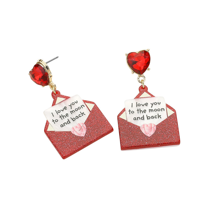 WONA EARRING RESIN LETTER RED