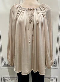 SATIN FRONT TIE TOP