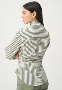 RIBKOFF TOP STRIPED COTTON SHIRRED