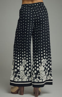 WIDE LEG POLKA DOT DRAWSTRING PANT