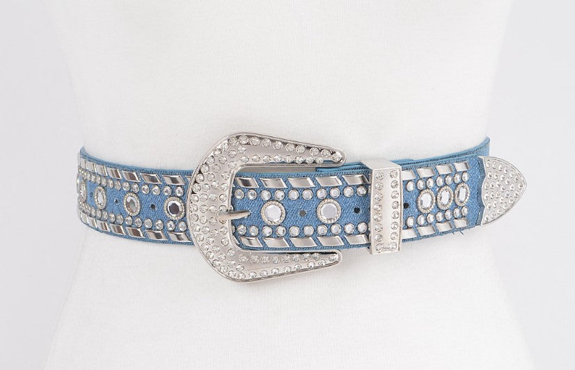 RHINESTONE METAL STUDDED BELT
