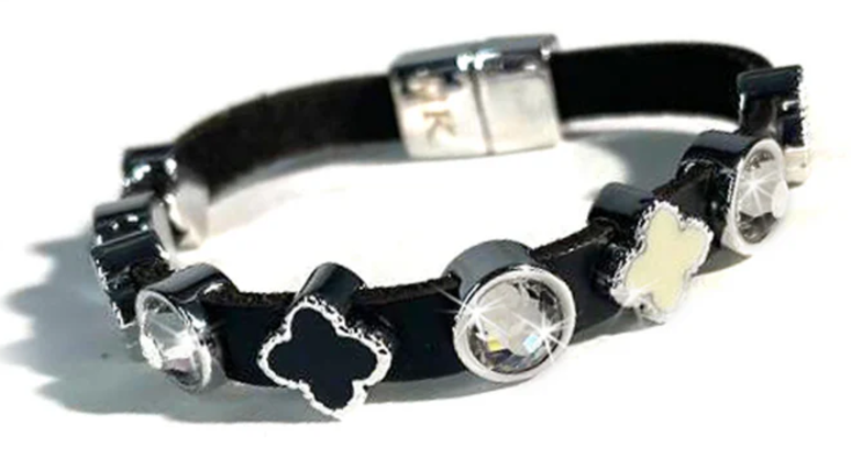 JACQUELINE KENT LEATHER SLIDE CHARM BRACELET