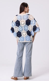 CROCHET 3 BUTTON SWEATER