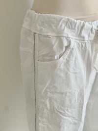 FASHION JOGGER SATIN RHINESTONE STRIPE