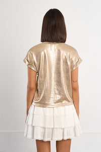 MOLLY TOP ROUND NECK LOOSE FIT CHROME