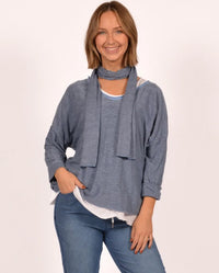 CATH TOP 2PC WITH SCARF DIAMOND PATTERN